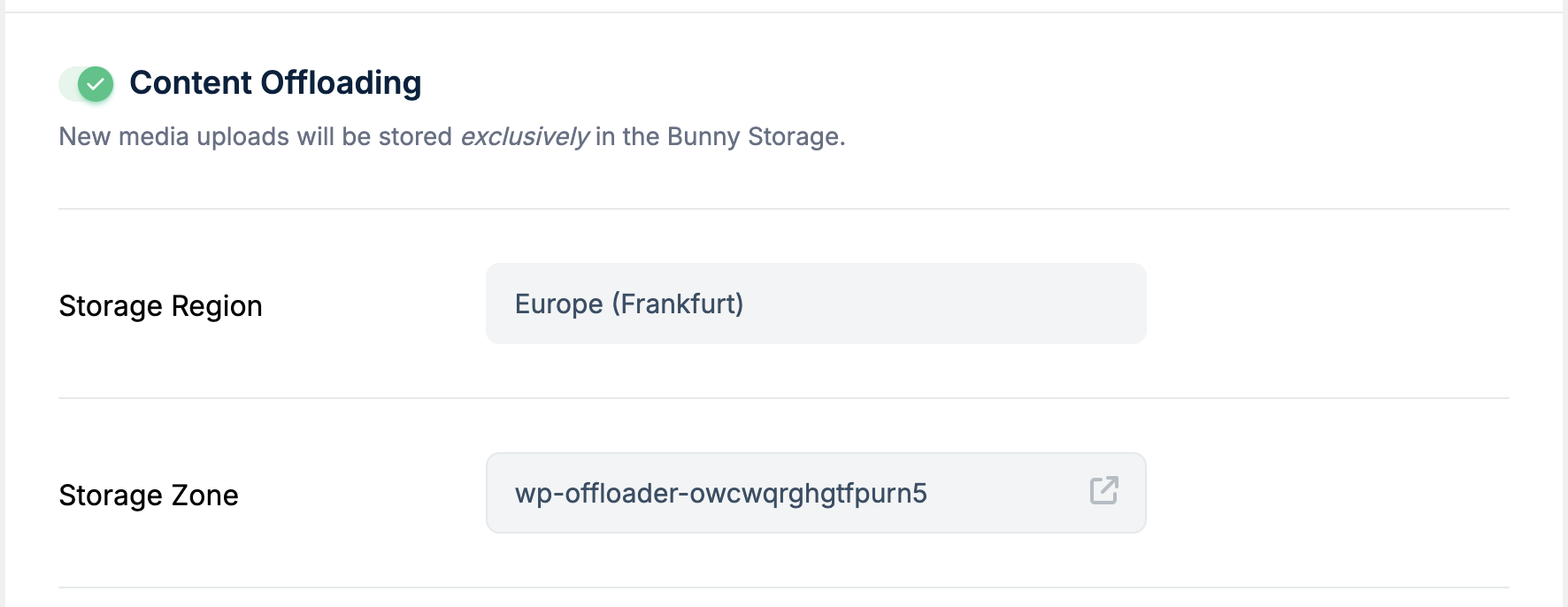 Screenshot of Bunny Storage